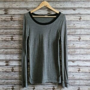 3/$15 J. Crew Black & Grey Striped Long Sleeve Tee